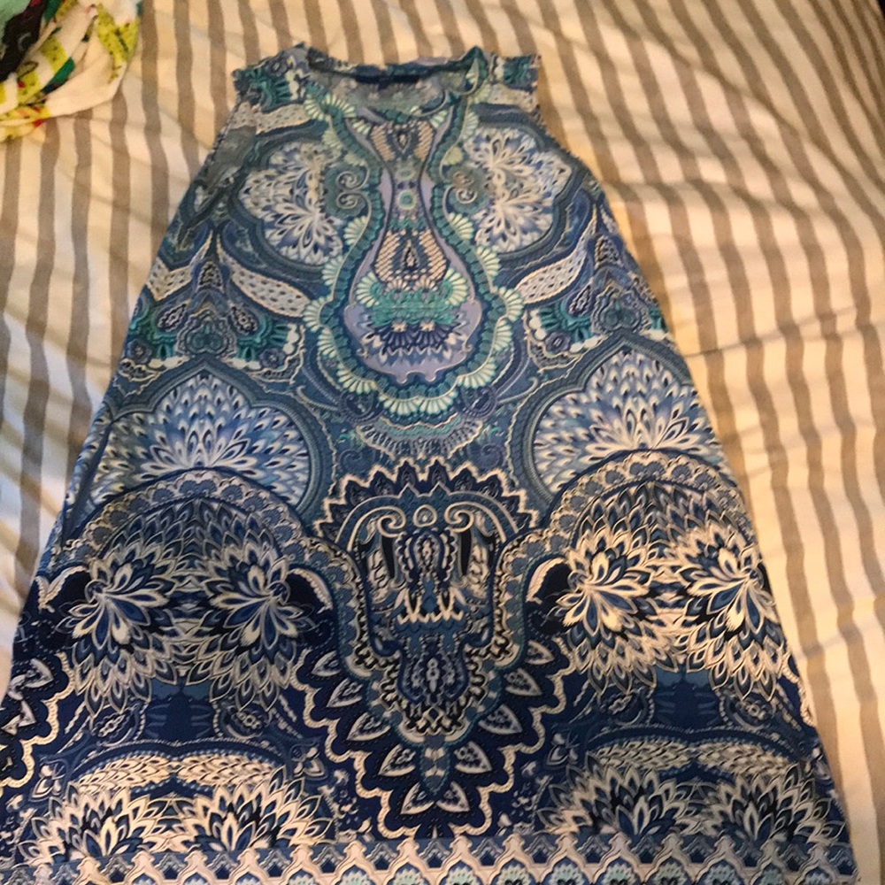 NWOT blue print dress
